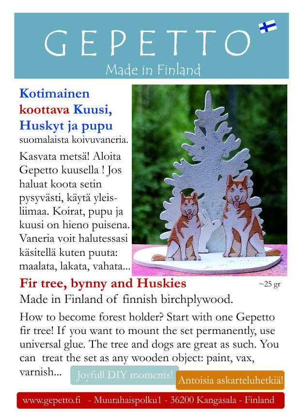 Huskyt pupu ja kuusi