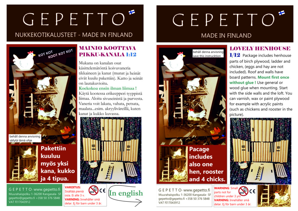 Pikkukanala ja kana, kukko ja tiput