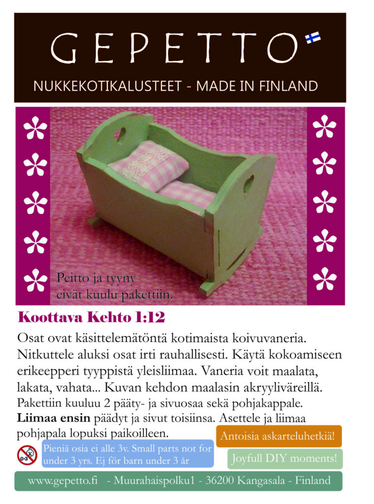 Koottava kehto nukkekotiin