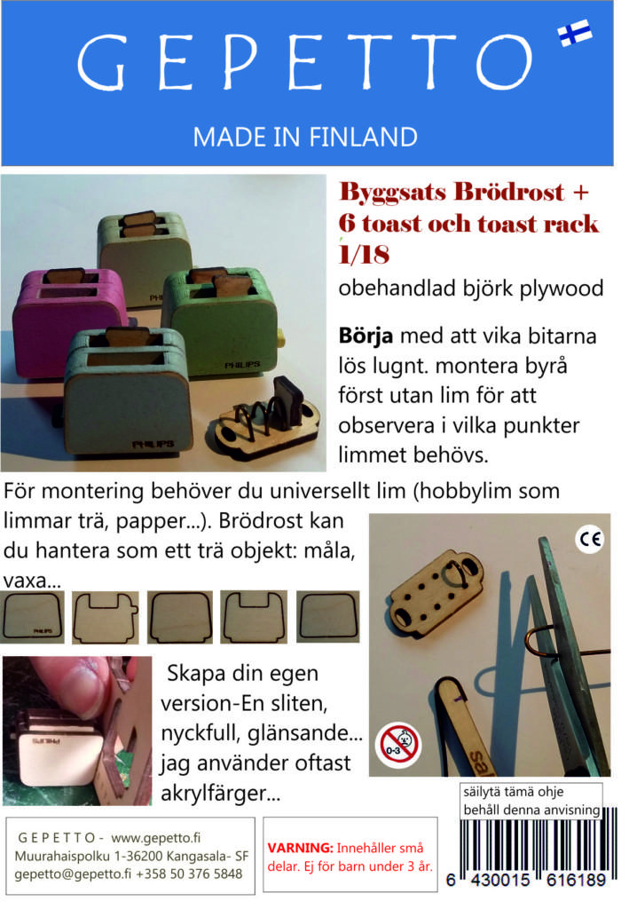 Byggsats Brödrost + 6 toast och toast rack 1:18