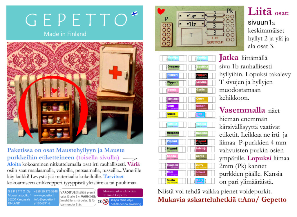 Maustehylly purkkeineen