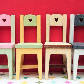 Chairs with heart decoration
