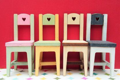 Chairs with heart decoration