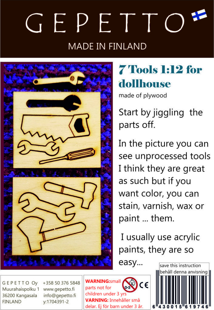 7 Tools 1:12 for dollhouse