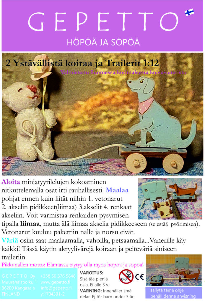 Ystävälliset koirat-koottava kotimainen miniatyyrilelu