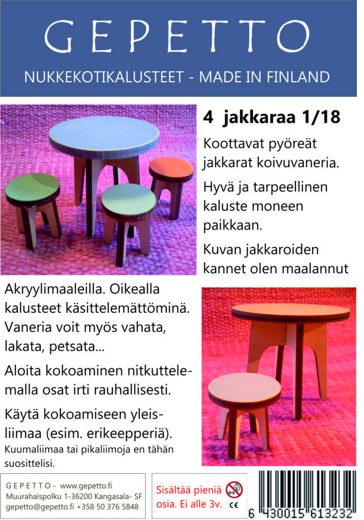 jakkarat 4 kpl 