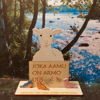 Hyvä viesti joka aamu on armo uus tässä jo koottuna ja maalattuna