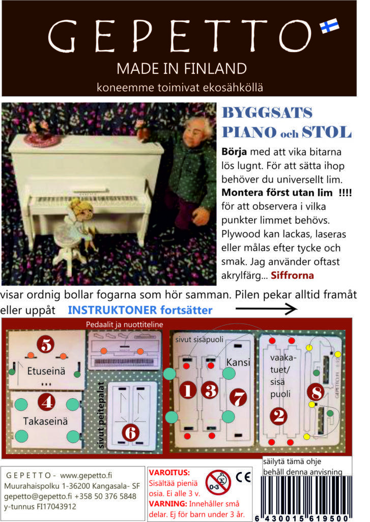 Byggsats Piano instruktioner